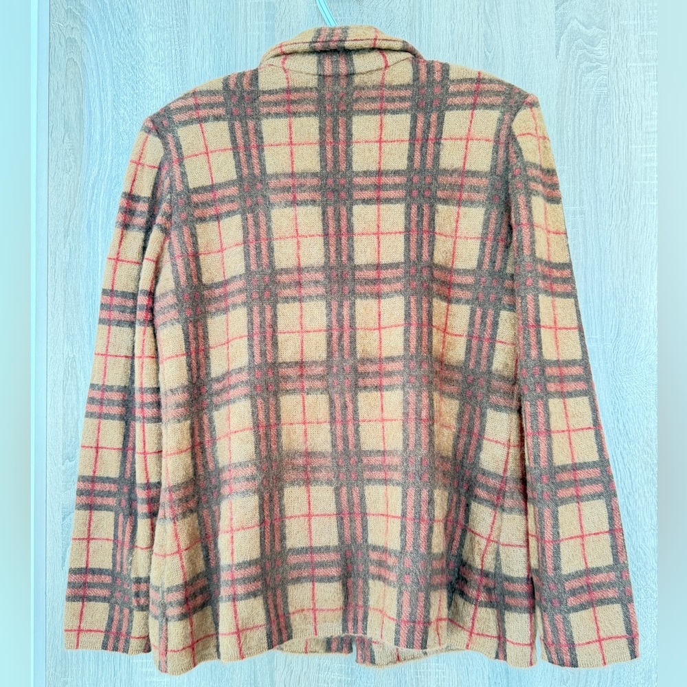 Vintage Celine Paris Plaid Wool Blend Jacket / Cardigan - Picture 6 of 12